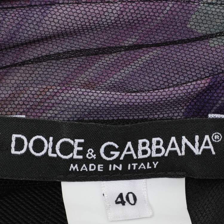 Pre Owned Dolce & Gabbana Multicolor Floral Print Silk Blouse S