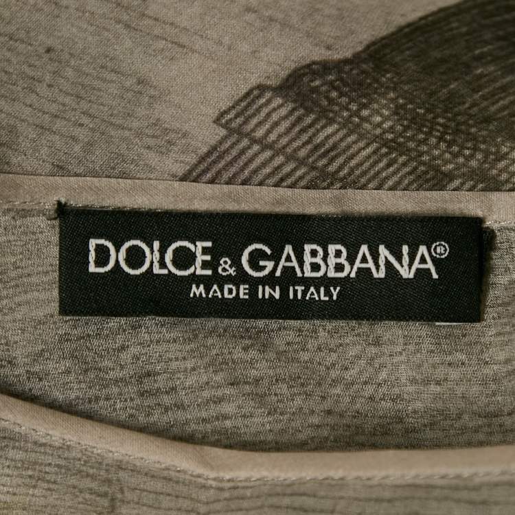 Pre Owned Dolce & Gabbana Purple Ancient Rome Print Silk Long Sleeve Top M