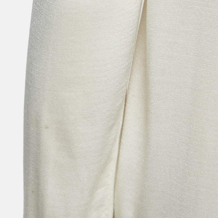 Pre Owned Dolce & Gabbana Cream Printed Silk Cardigan XL 