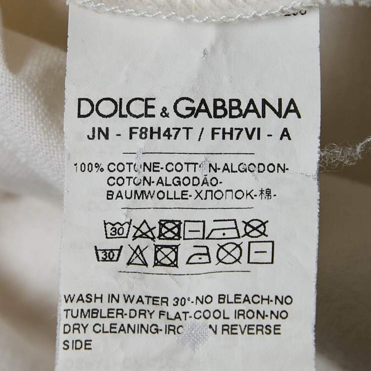 Pre Owned Dolce & Gabbana White Queen of Hearts Print Cotton Tank Top XS