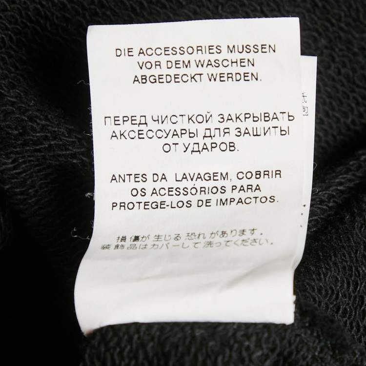Pre Owned Dolce & Gabbana Black Rose Print Cotton Sweatshirt XXS