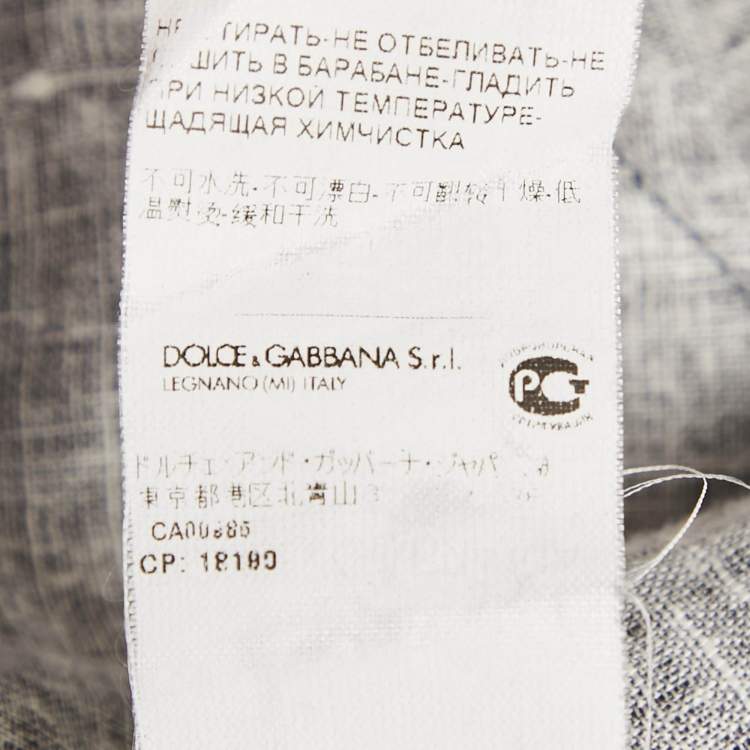 Pre Owned Dolce & Gabbana Black Printed Linen Pleated Midi Skirt S