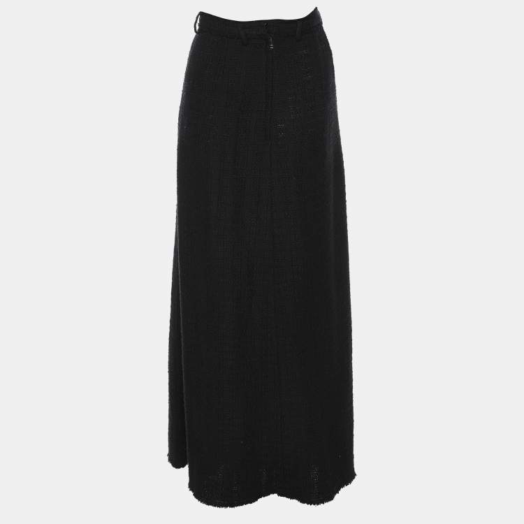 Pre Owned Dolce & Gabbana Black Tweed Maxi Skirt M
