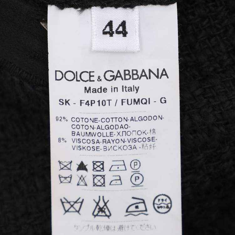 Pre Owned Dolce & Gabbana Black Tweed Maxi Skirt M