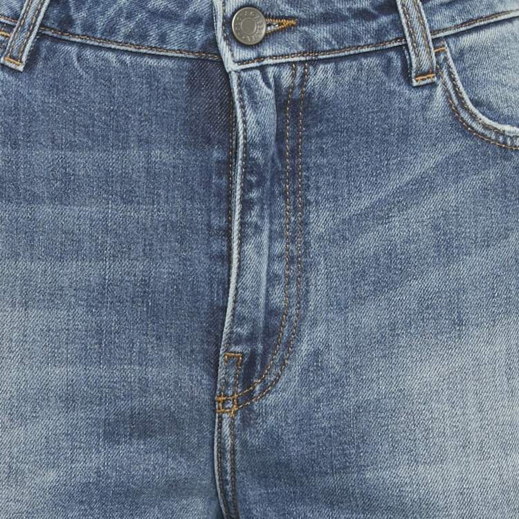 Pre Owned Dolce & Gabbana Blue Heart Applique Denim Audrey Jeans L Waist 31"
