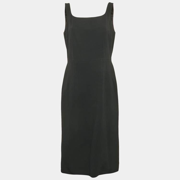 Pre Owned Dolce & Gabbana Black Crepe Sleeveless Midi Dress XL