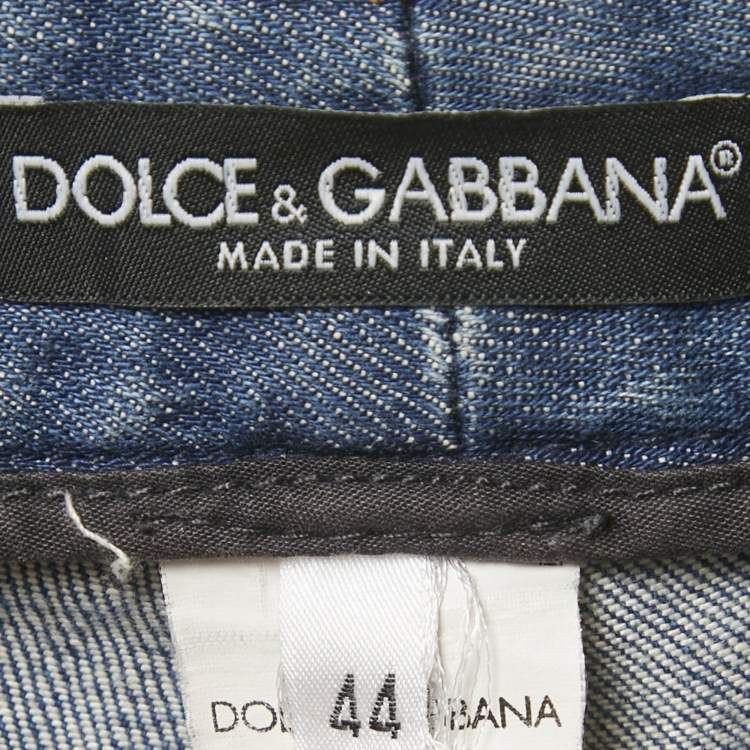 Pre Owned Dolce & Gabbana Blue Faded Denim Jeans M Waist 32"