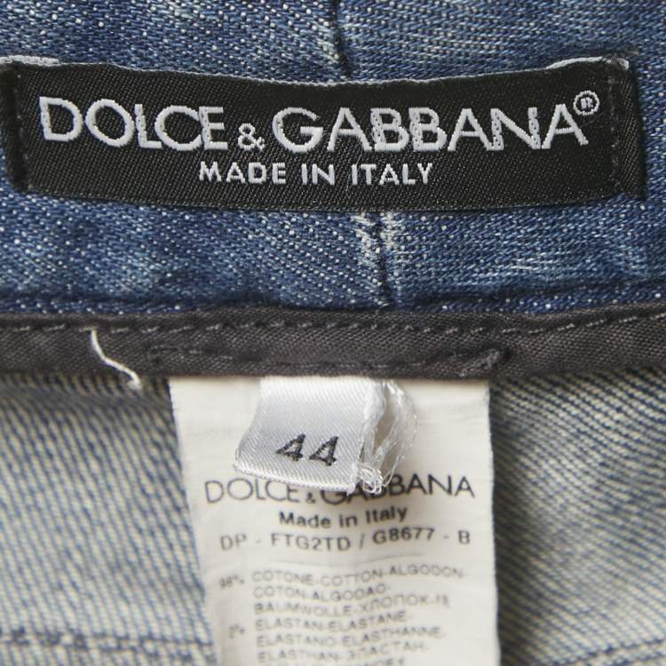 Pre Owned Dolce & Gabbana Blue Faded Denim Jeans M Waist 32"