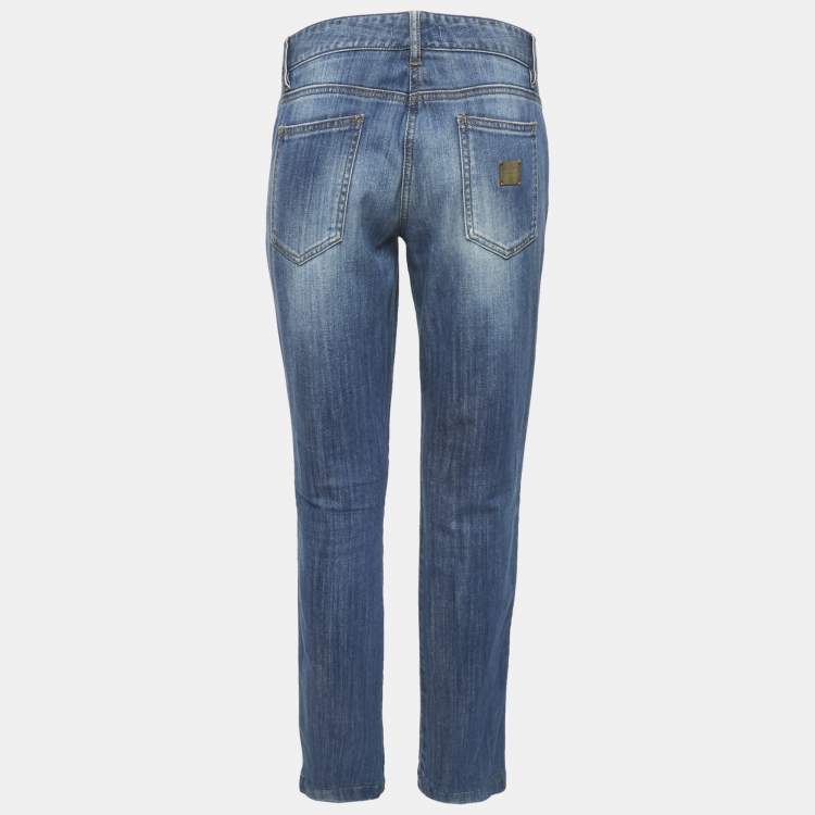 Pre Owned Dolce & Gabbana Blue Faded Denim Jeans M Waist 32"