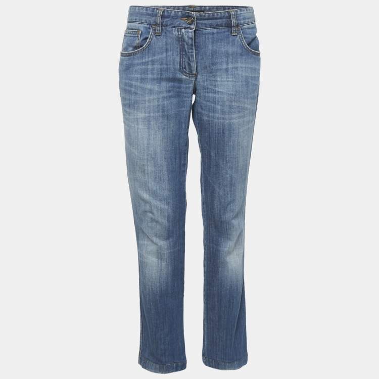 Pre Owned Dolce & Gabbana Blue Faded Denim Jeans M Waist 32"