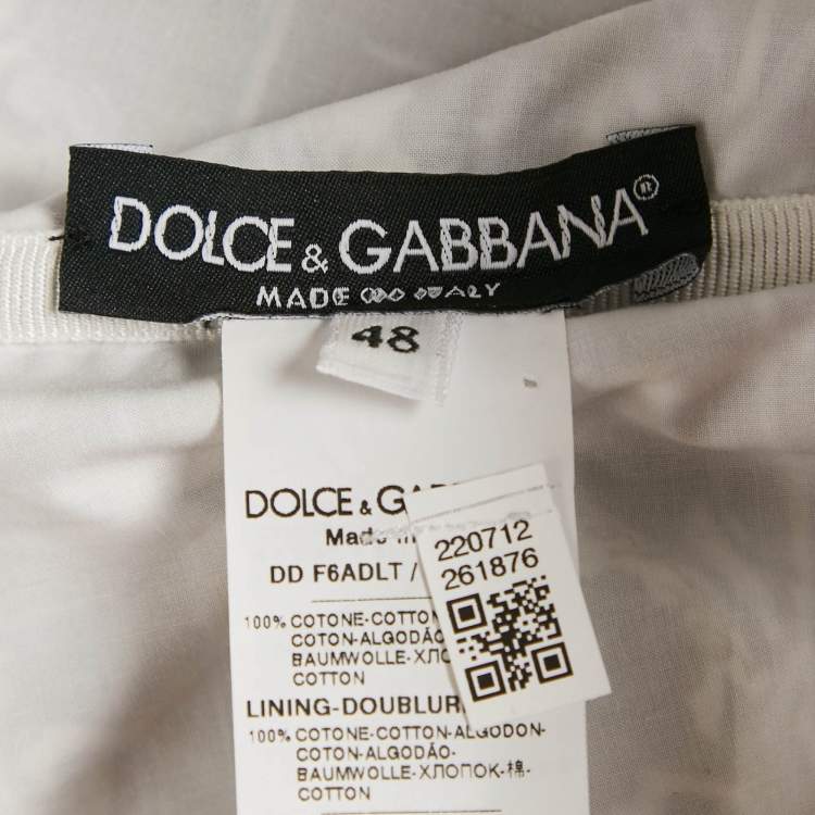 مملوكة مسبقًا Dolce & Gabbana Blue/White Majolica Print Poplin Bustier Midi Dress XL