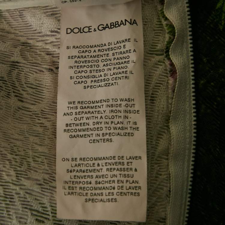 Pre Owned Dolce & Gabbana Grey Floral Jacquard Midi Skirt S