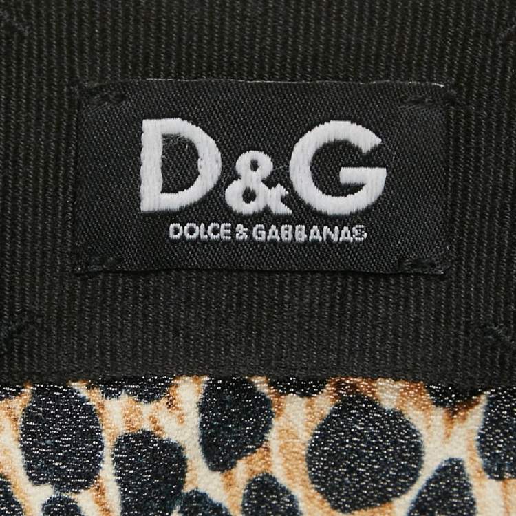 Pre Owned Dolce & Gabbana Brown Animal Print Crepe Midi Skirt L