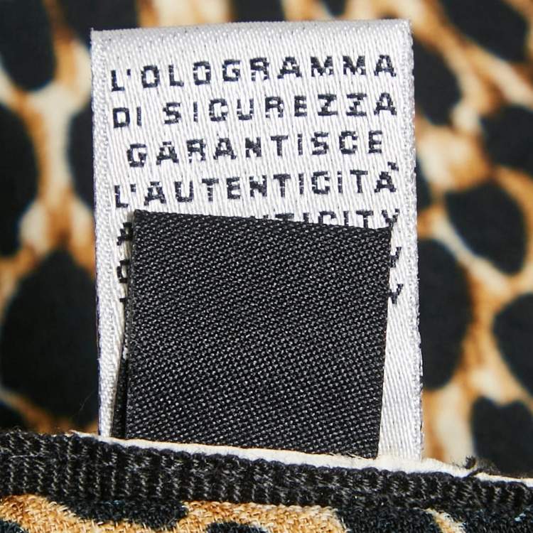 Pre Owned Dolce & Gabbana Brown Animal Print Crepe Midi Skirt L