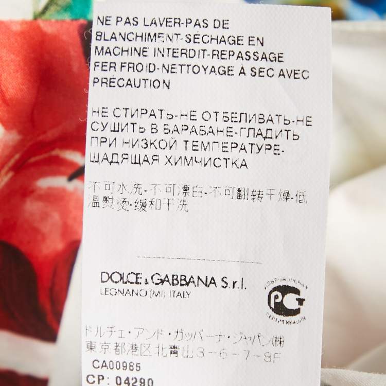 مملوكة مسبقًا Dolce & Gabbana White Printed Poplin Mini Dress S