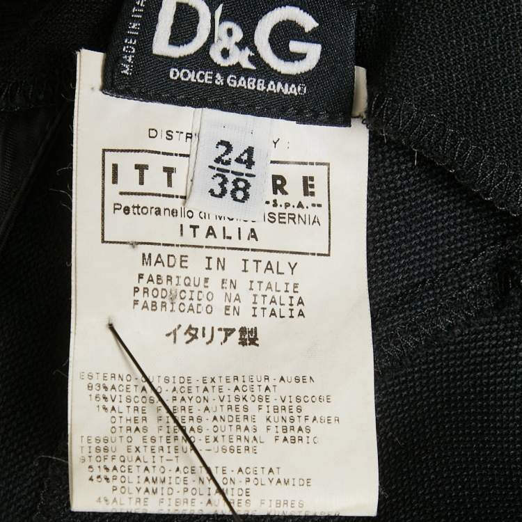 Pre Owned Dolce & Gabbana Black Crepe Sleeveless Midi Dress S