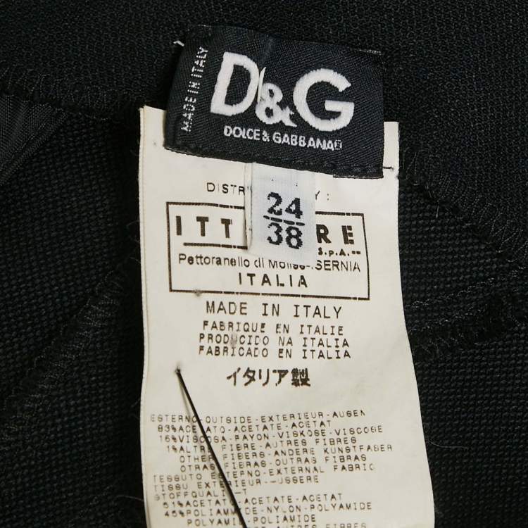 Pre Owned Dolce & Gabbana Black Crepe Sleeveless Midi Dress S