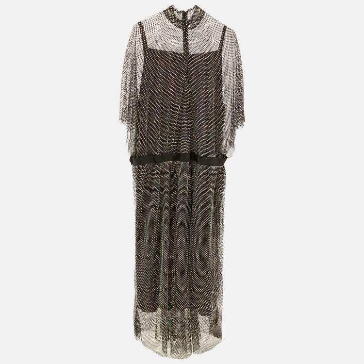 Pre Owned Dolce & Gabbana Black Rhinestone Embellished Oversized Maxi Dress XL
