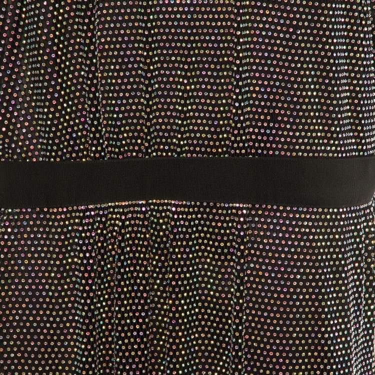 Pre Owned Dolce & Gabbana Black Rhinestone Embellished Oversized Maxi Dress XL