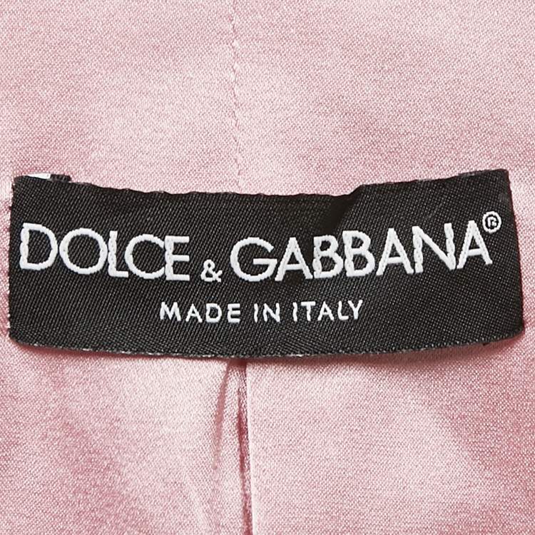 Pre Owned Dolce & Gabbana Pink Gabardine Tailored Blazer XS