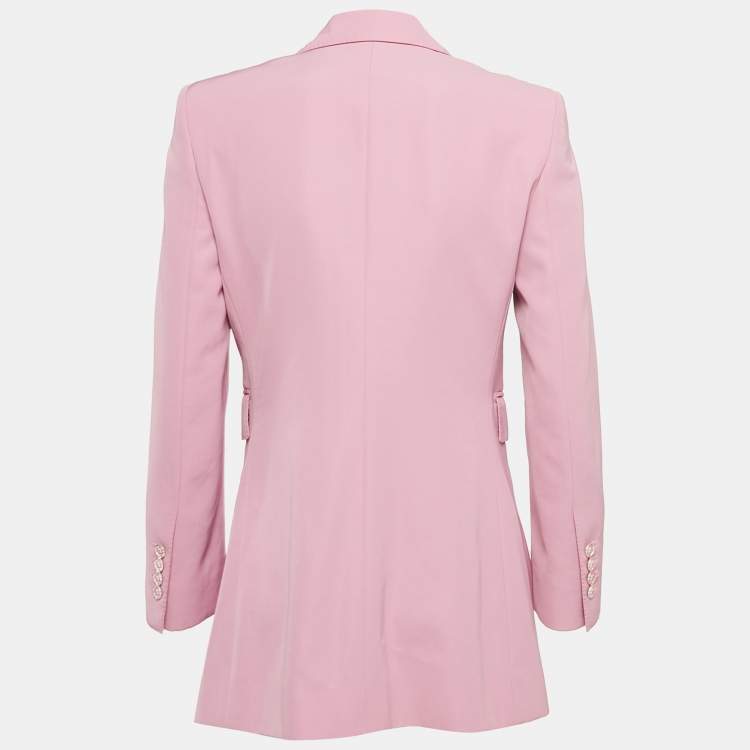 Pre Owned Dolce & Gabbana Pink Gabardine Tailored Blazer XS