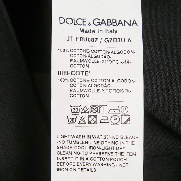 Pre Owned Dolce & Gabbana Black Logo Embellished Jersey T-Shirt L