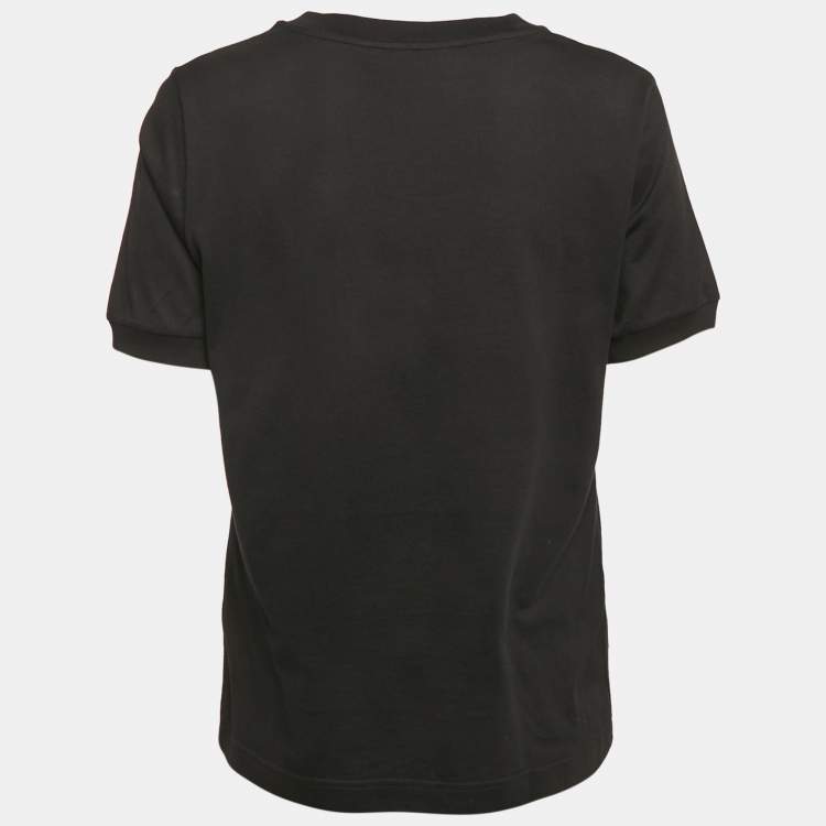 Pre Owned Dolce & Gabbana Black Logo Embellished Jersey T-Shirt L