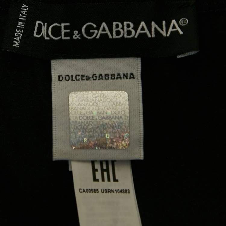 Pre Owned Dolce & Gabbana Black Lace Satin Silk Camisole Top M