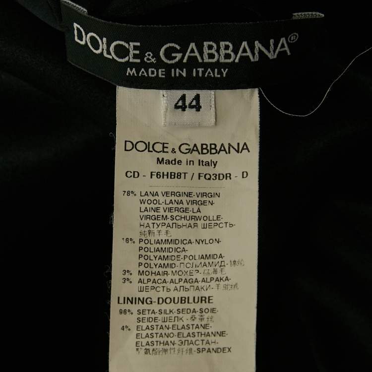 Pre Owned Dolce & Gabbana Black Tweed Shift Dress M