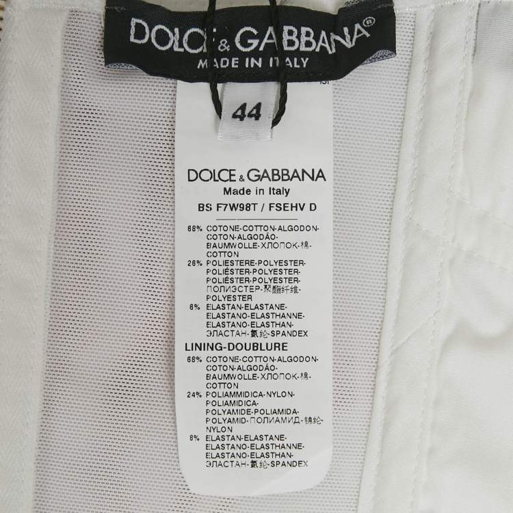 Pre Owned Dolce & Gabbana White Red Poppy Print Cotton Top Shorts Set S