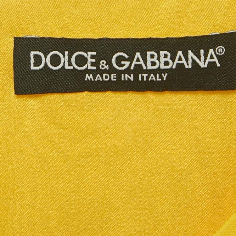 Pre Owned Dolce & Gabbana Yellow Crepe Sleeveless Short Dress S