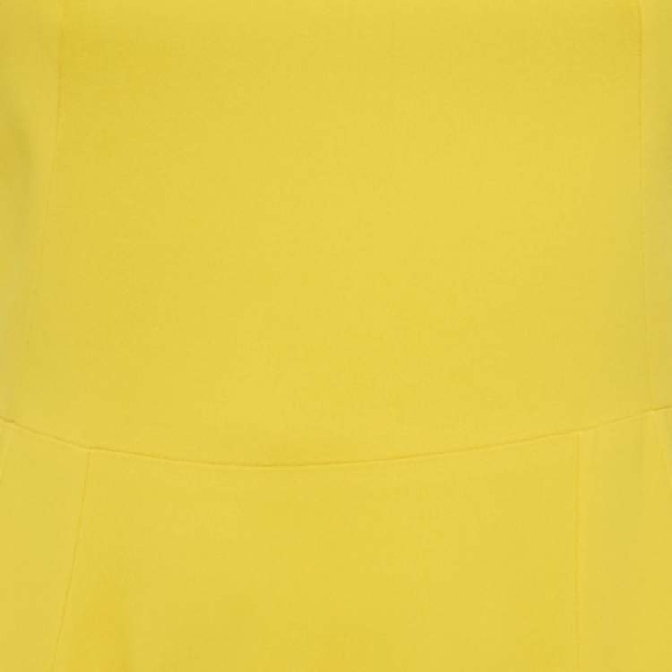 Pre Owned Dolce & Gabbana Yellow Crepe Sleeveless Short Dress S