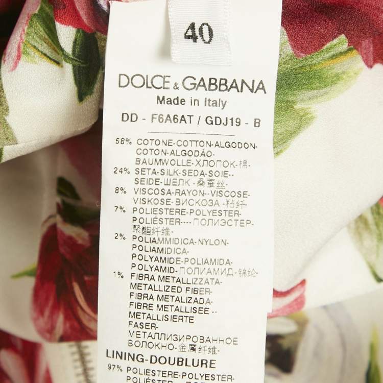 Pre Owned Dolce & Gabbana Multicolor Rose Jacquard Sleeveless Mini Dress S