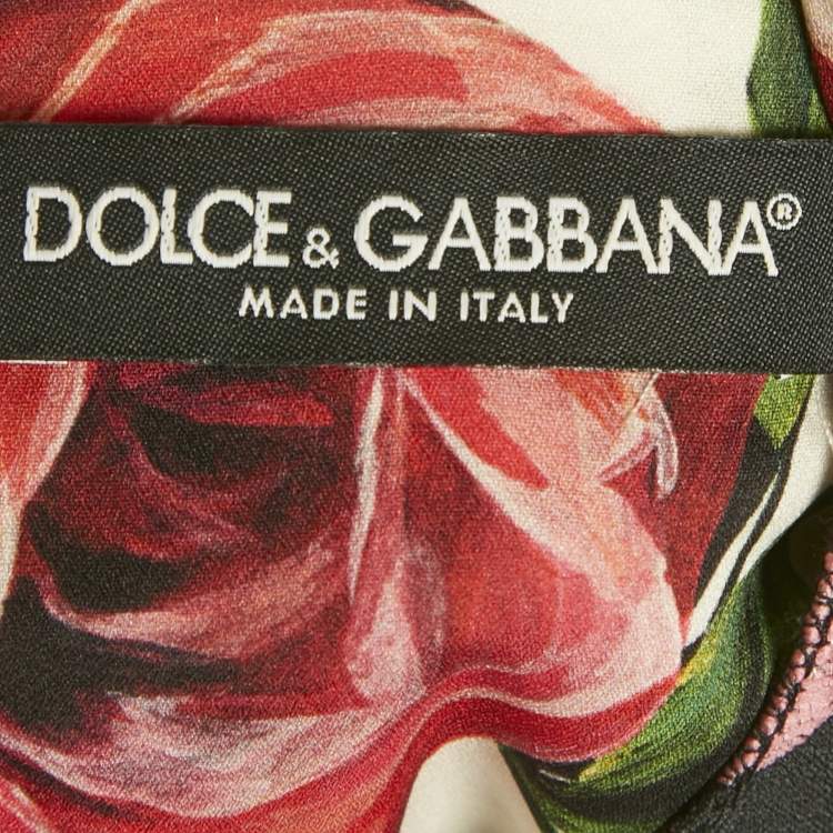 Pre Owned Dolce & Gabbana Multicolor Rose Jacquard Sleeveless Mini Dress S