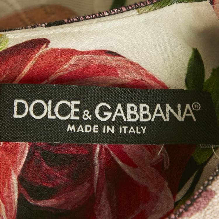 Pre Owned Dolce & Gabbana Multicolor Rose Jacquard Sleeveless Mini Dress S
