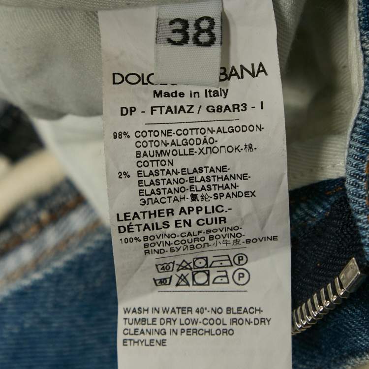 مملوكة مسبقًا Dolce & Gabbana Blue Embroidered Denim Boyfriend Jeans S
