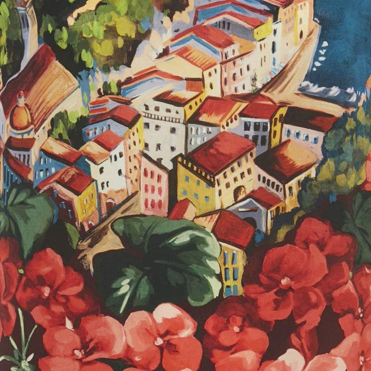 مملوكة مسبقًا توب دولت شي أند غابانا حرير طباعة بورتوفينو متعدد الألوان مقاس متوسط