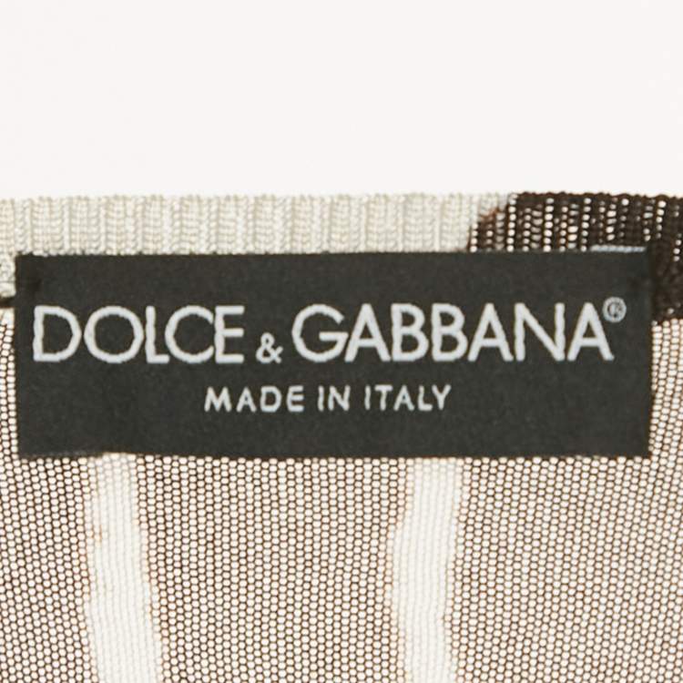Pre Owned Dolce & Gabbana Brown Zebra Print Tie-Up Cardigan M