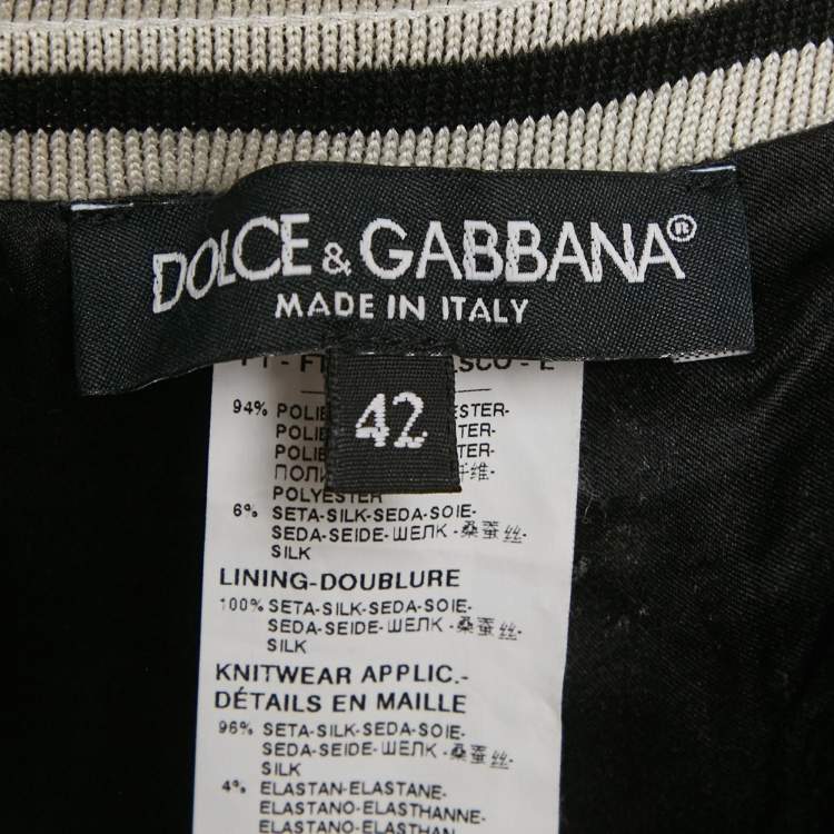Pre Owned Dolce & Gabbana Gold/Black Sequin Logo Waistband Jogger Pants M