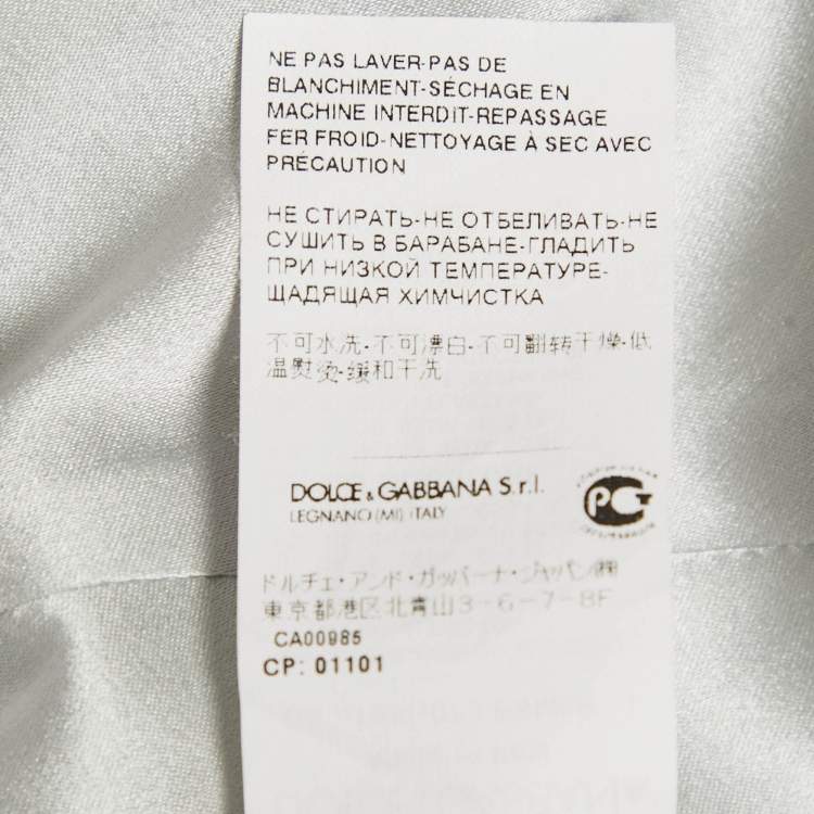 Pre Owned Dolce & Gabbana Green Floral Print Cotton Blend Shift Dress XS
