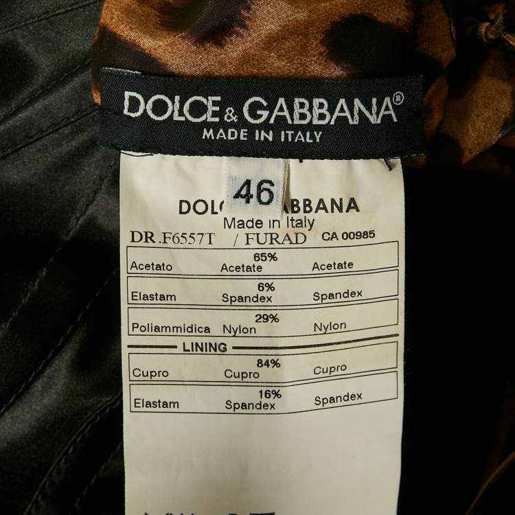 Pre Owned Dolce & Gabbana Black Stretch Satin Scoop Neck Mini Dress L