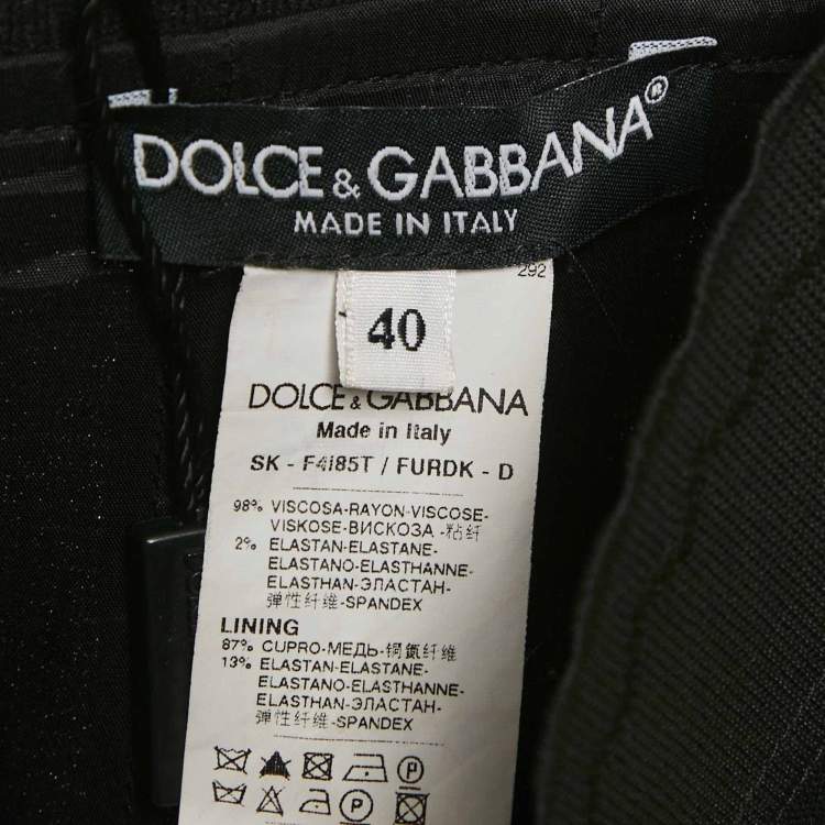 Pre Owned Dolce & Gabbana Black Crepe Pencil Skirt S