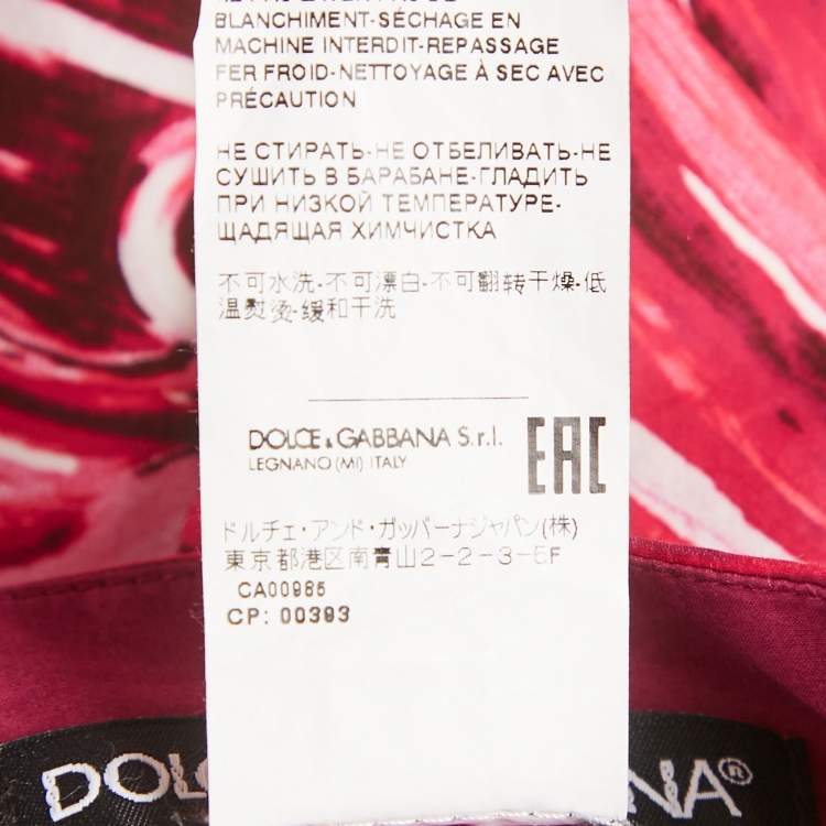 Pre Owned Dolce & Gabbana Pink Majolica Print Poplin Midi Skirt M