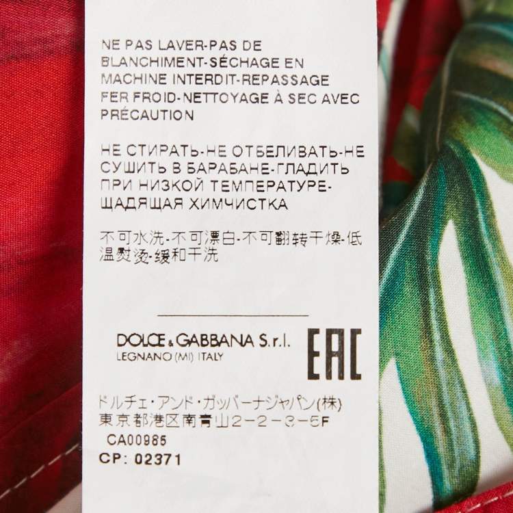Pre Owned Dolce & Gabbana White Poppy Print Poplin Midi Skirt M