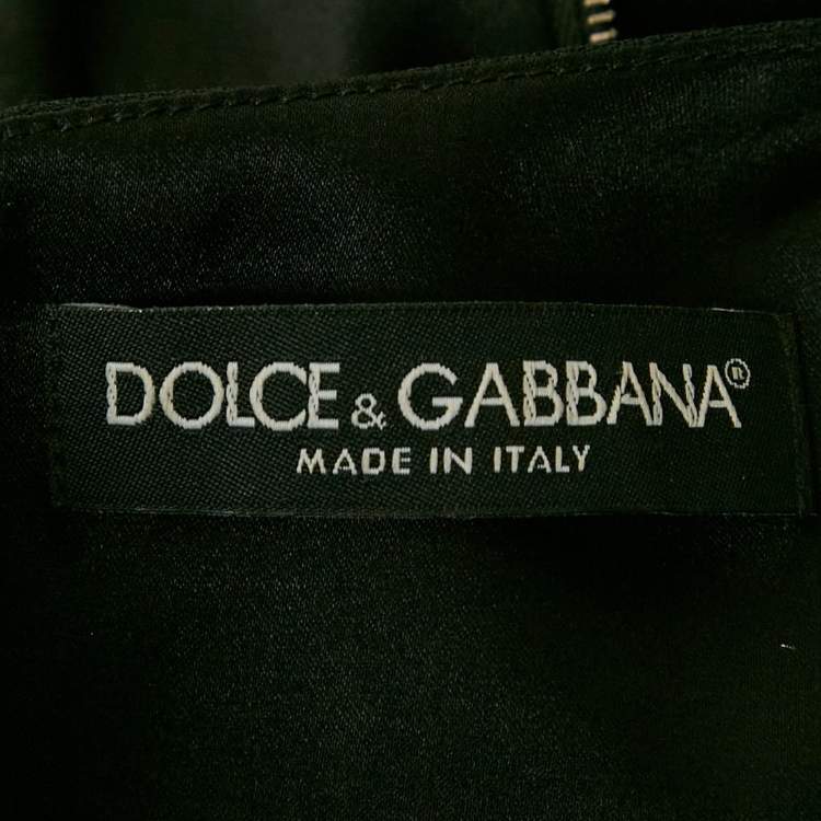 Pre Owned Dolce & Gabbana Black Lace Draped Sleeveless Short Dress M