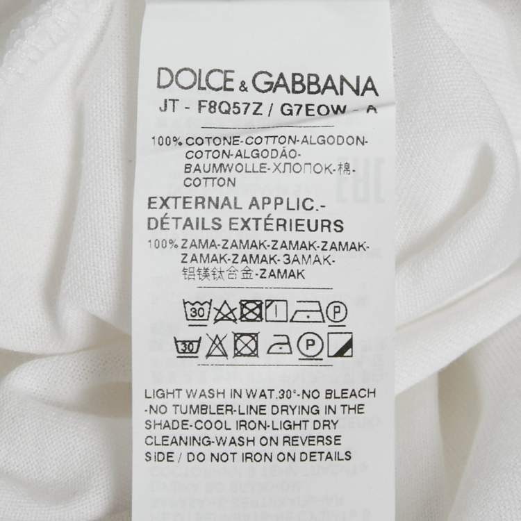 Pre Owned Dolce & Gabbana White Logo Detail Jersey Crop Top XS