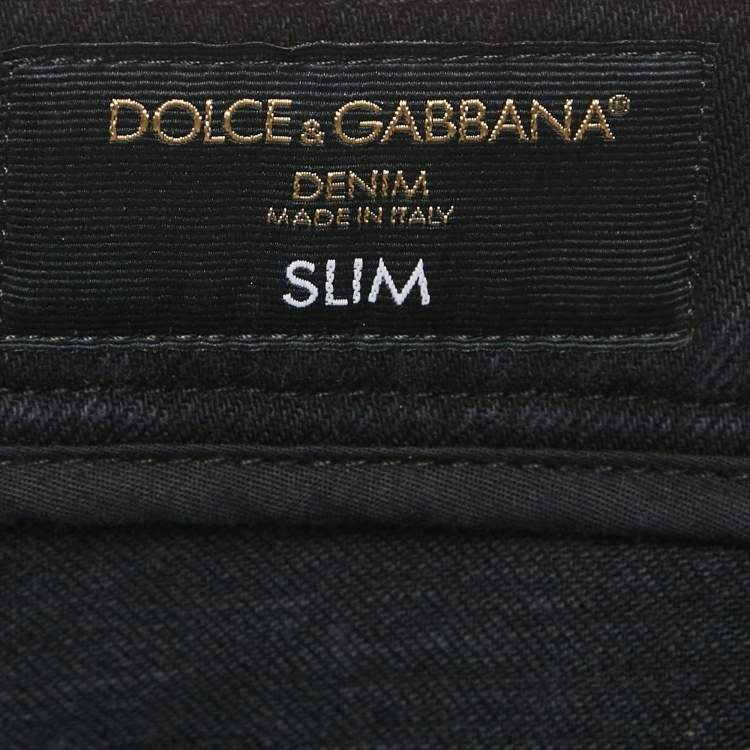 Pre Owned Dolce & Gabbana Black Denim Slim Fit Jeans L Waist 32"