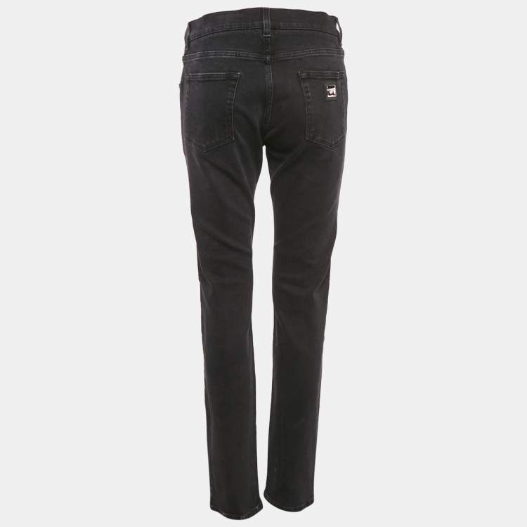 Pre Owned Dolce & Gabbana Black Denim Slim Fit Jeans L Waist 32"