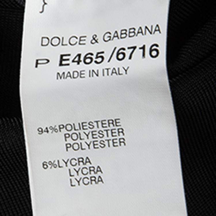 Pre Owned Dolce & Gabbana Metallic Black Long Sleeve Stretch Top M