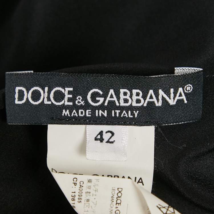 Pre Owned Dolce & Gabbana Black Floral Print Long Sleeve Blouse M